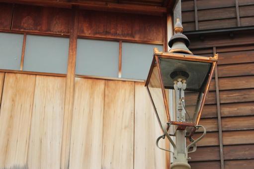 金沢のガス灯 金沢,茶屋街,ガス灯の写真素材