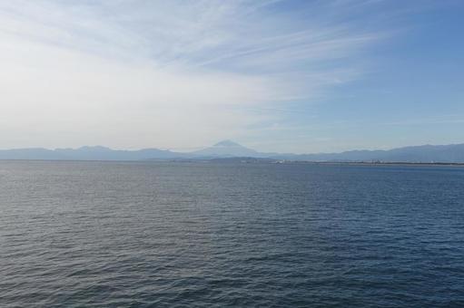 江の島から見える富士山 富士山,山,海の写真素材