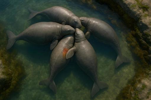 海牛の円陣 海牛の円陣の写真