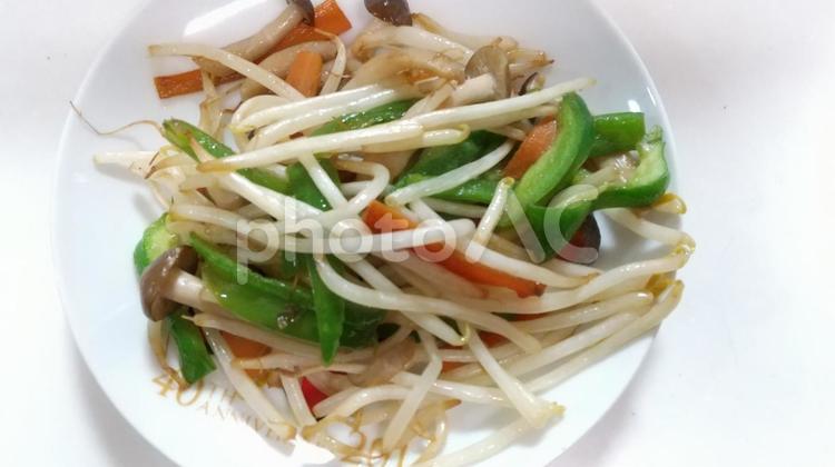 もやし&ピーマンの野菜炒め もやし&ピーマンの野菜炒め,塩コショウ,ピーマンの写真素材