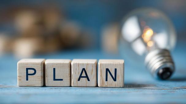 電球が示す、ひらめきからの「PLAN」 電球が示す、ひらめきからの「PLAN」の写真