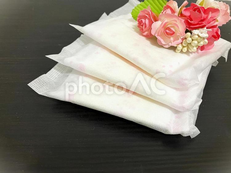 生理用のナプキン ナプキン,生理用品,生理用ナプキンの写真素材