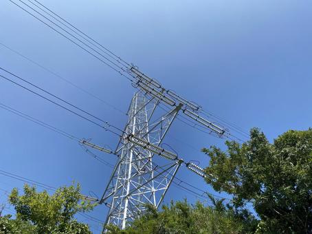 鉄塔 鉄塔 鉄塔,電波,電線の写真素材