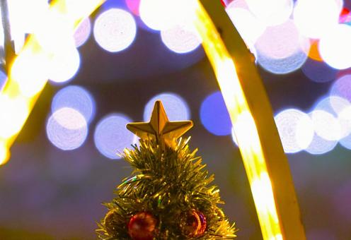 クリスマスのスター＆イルミの写真