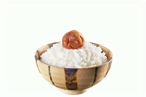白ごはんと梅干し 白背景 白ごはんと梅干し 白背景 白ごはん,梅干し,白米の写真素材