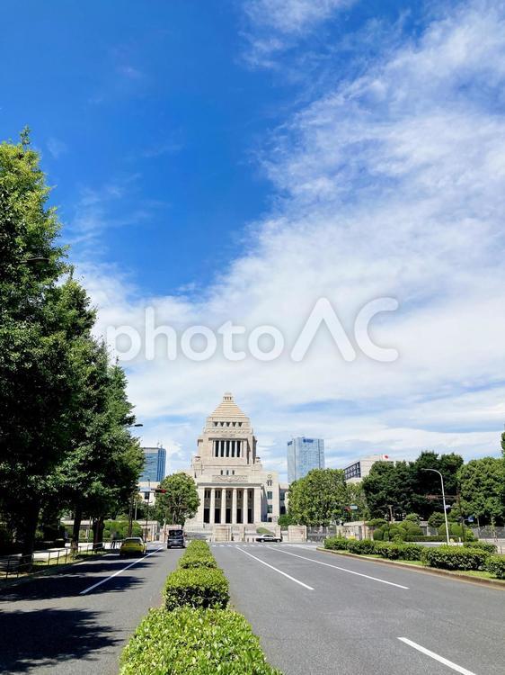 東京風景・国会議事堂 国会議事堂,千代田区,永田町の写真素材