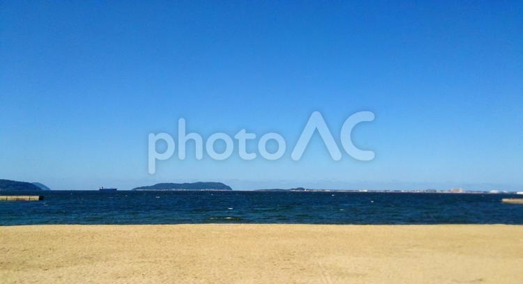 2015年福岡市百道浜の砂浜ビーチ 海,海岸,ビーチの写真素材
