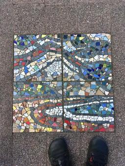 富士山の舗装プレート 舗装プレート,モニュメントパネル,記念プレートの写真素材