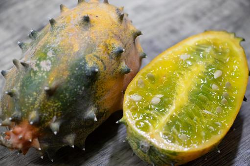 キワーノ キワーノ,ツノニガウリ,ツノメロンの写真素材