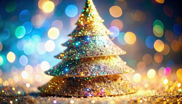 キラキラ クリスマスツリー イメージの写真
