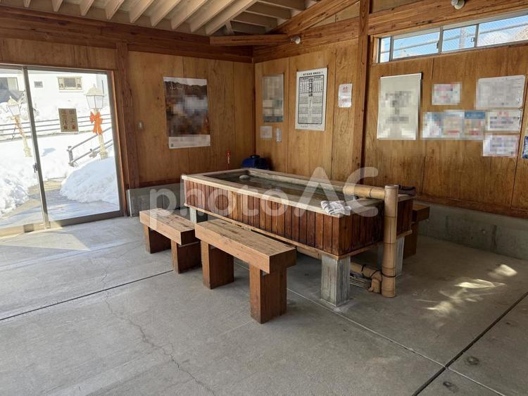 鳴子温泉の足湯の風景　足湯の場所風景 鳴子温泉,足湯,鳴子の写真素材