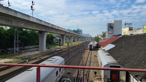 線路と鉄道 電車,鉄道,線路の写真素材