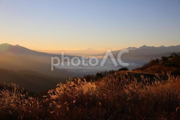 夕暮れの景色１ 自然,風景,湖の写真素材