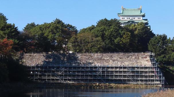 名古屋城　馬出し石垣の積み直し工事　途中 名古屋城,尾張徳川家,御三家の写真素材