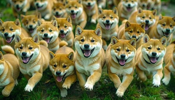 犬の大群 犬の大群の写真