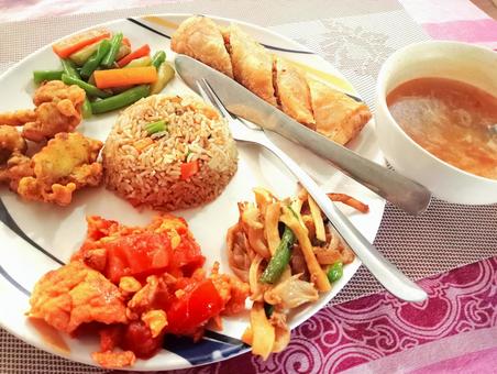 ネパールの夕食 ネパールの夕食 ネパール料理,ネワール料理,レストランの写真素材