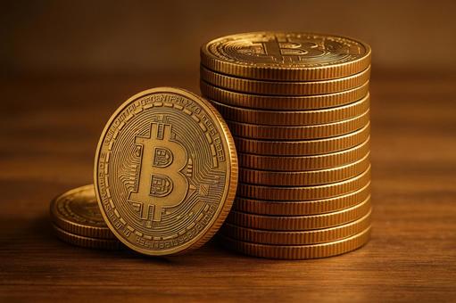 積み重ねたビットコイン 積み重ねたビットコインの写真