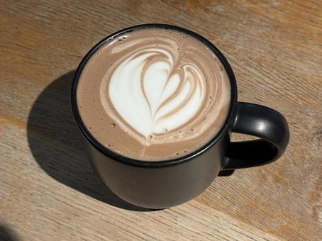 ラテアート カフェラテ,カフェ,ラテアートの写真素材