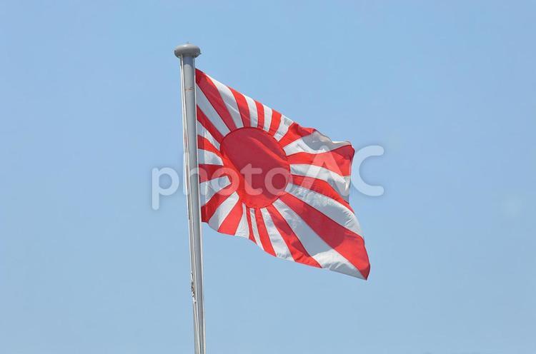 日本の軍旗　旭日旗　国旗。 国旗,旭日旗,日章旗の写真素材