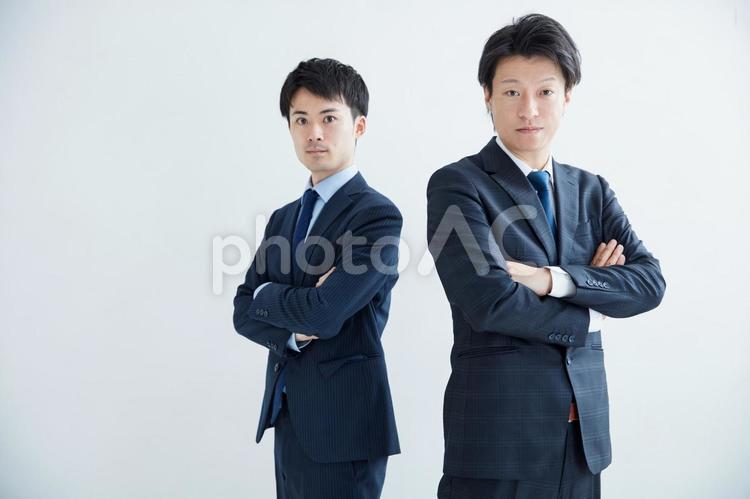 スーツを着た二人の男性　 suits スーツ,男性,ビジネスの写真素材