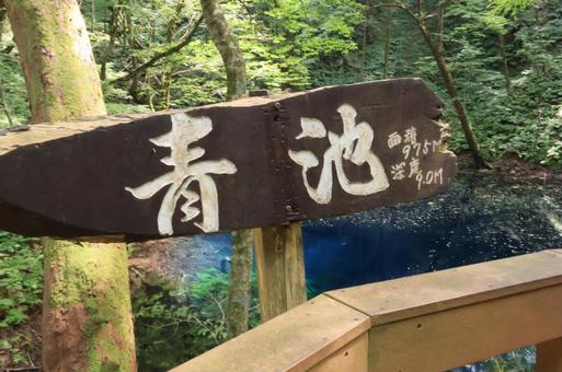 青池 青池 十二湖,自然,青池の写真素材