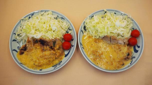 手作り・ポークソテー納豆ソースかけ ポークソテー,ポークソテー納豆かけ,納豆ソースの写真素材