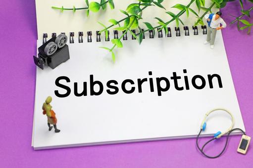 Subscriptionの文字素材 サブスク,subscription,音楽の写真素材