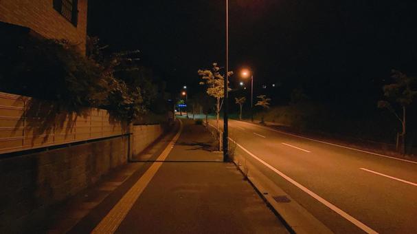 Night road with few street lights, JPG Night road with few street lights, residential area, crime, night road, JPG