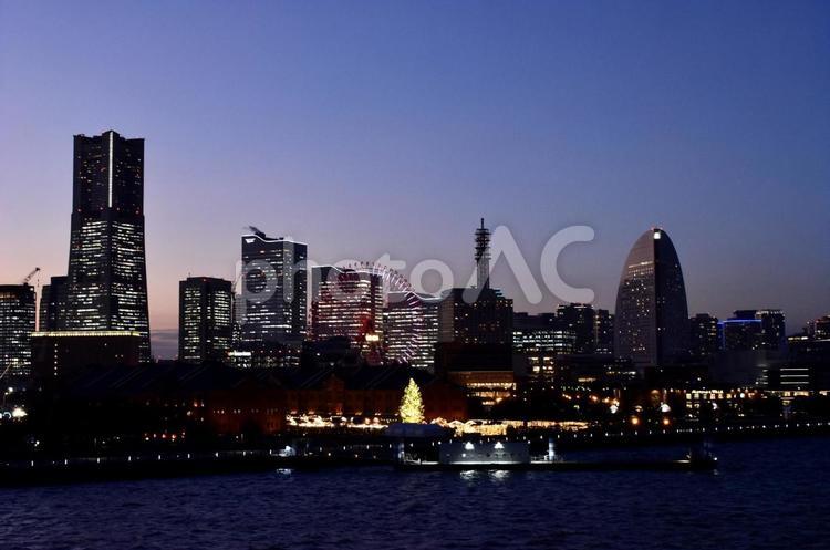 横浜　みなとみらい　夜景 みなとみらい,横浜,神奈川の写真素材