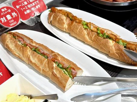 バイキング　一口サイズのバインミー 一口サイズ,バインミー,パンの写真素材