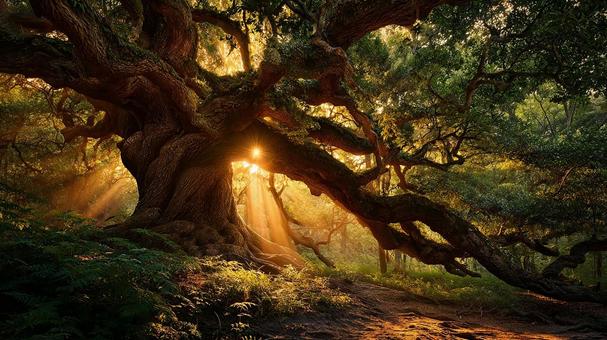 幻想的な森の聖なる木 幻想的な森の聖なる木の写真