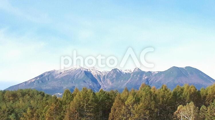御嶽山の風景・信州から撮影 山,風景,自然の写真素材