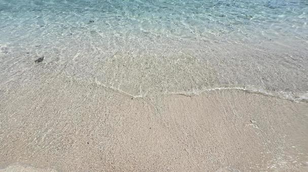 白い浜辺と波 白い浜辺と波の写真