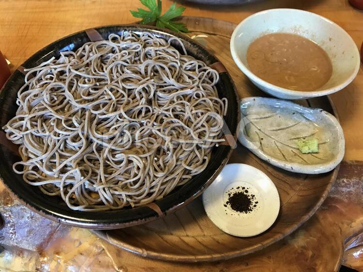 くるみダレのもりそば おいしい,くるみ,もりそばの写真素材