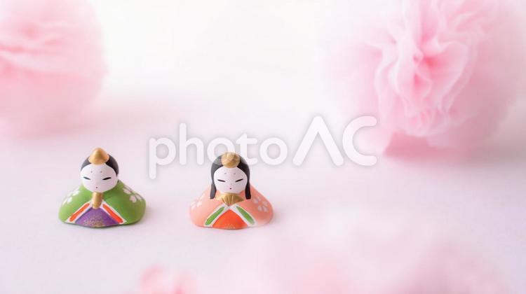 ピンクのおひなさまイメージ ひなまつり,おひなさま,ピンクの写真素材