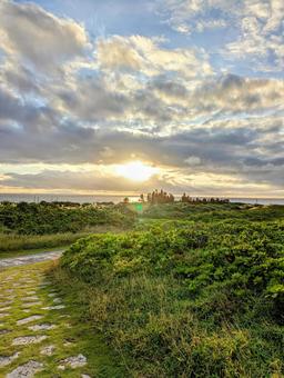 沖縄 残波岬 サンセット 沖縄 残波岬 サンセット 沖縄,沖縄旅行,残波岬の写真素材