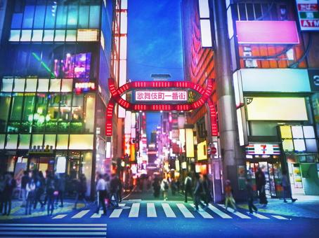新宿歌舞伎町 新宿歌舞伎町 新宿歌舞伎町,一番街,看板の写真素材