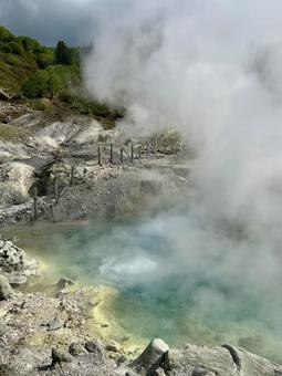 大迫力の大噴 in玉川温泉 大迫力の大噴 in玉川温泉 玉川温泉,おおぶけ,大迫力の写真素材