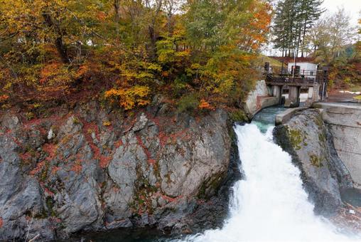 秋の滝上町の風景 滝上町,滝上渓谷錦仙峡,錦仙峡の写真素材