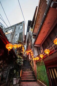 都市景観 九份,台湾,九份老街の写真素材