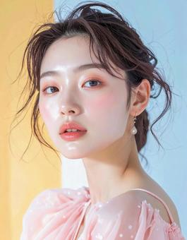 透明感のある若い女性の美容ポートレート 透明感のある若い女性の美容ポートレートの写真