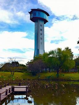 行田タワー(古代蓮会館) 行田タワー,古代蓮会館,古代蓮の里の写真素材