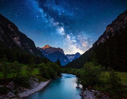 星空と大自然の写真素材 星空と大自然の写真素材の写真