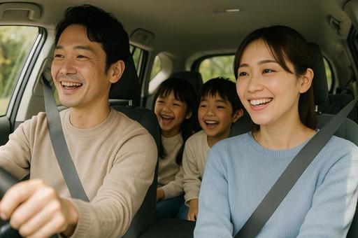 家族でドライブの写真