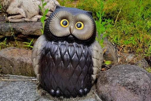 Animal portrait, pottery, home, owl, JPG