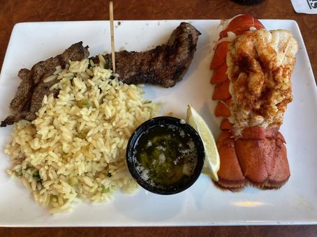アメリカ飯　ステーキ　ロブスターの写真