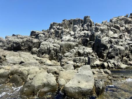 View of Tojinbo from a sightseeing boat The cliffs of Oshima, isobe, wasteland, quay, JPG