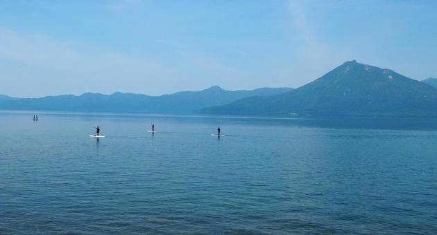 北海道 夏の支笏湖風景 北海道 夏の支笏湖風景 湖,支笏湖,カルデラ湖の写真素材
