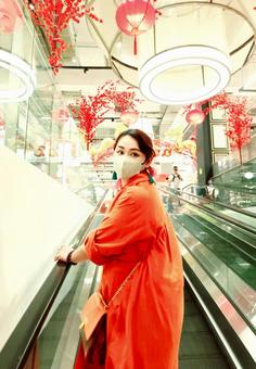 Photo, orange, fashionable, female, 