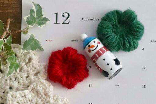 カレンダーとゆきだるま １２月イメージ 12月,12,１２月の写真素材